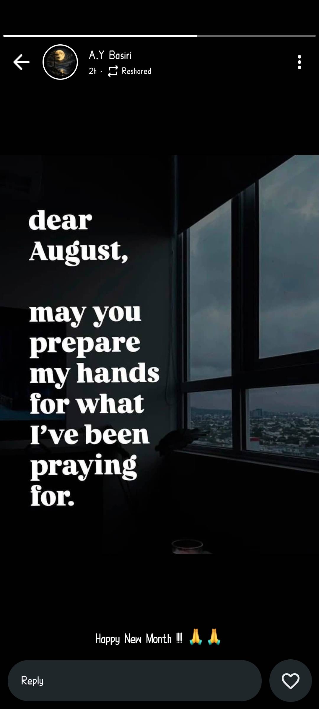 Good morning lovelies ๐ค
It's the first Sunday in August.
May we be richly blessed in God's presenc...