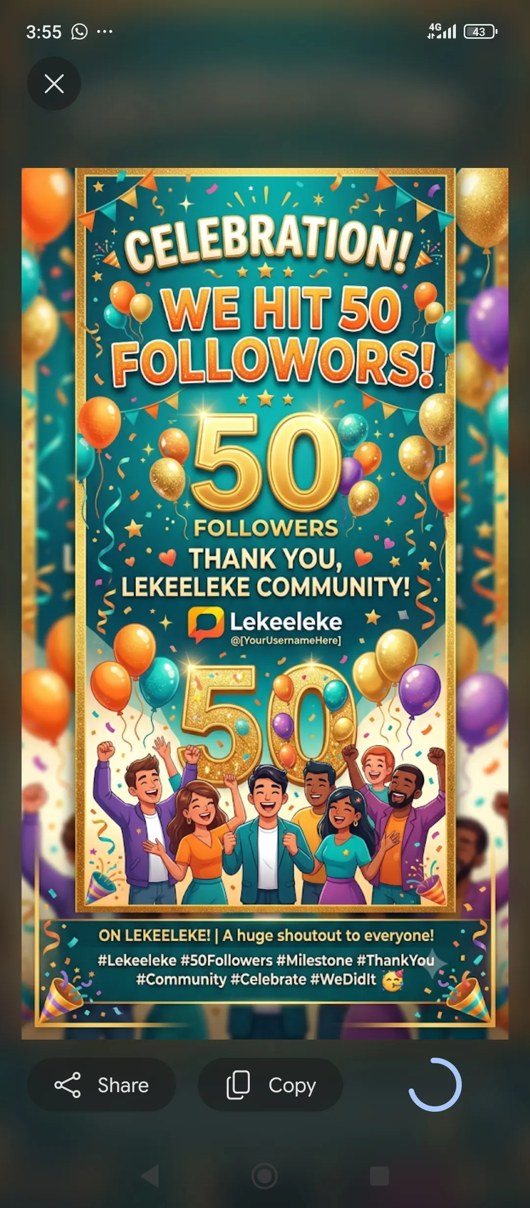 Waooo 50 followers already πππππ
Thank you all for helping reach this milestone. I really appre...