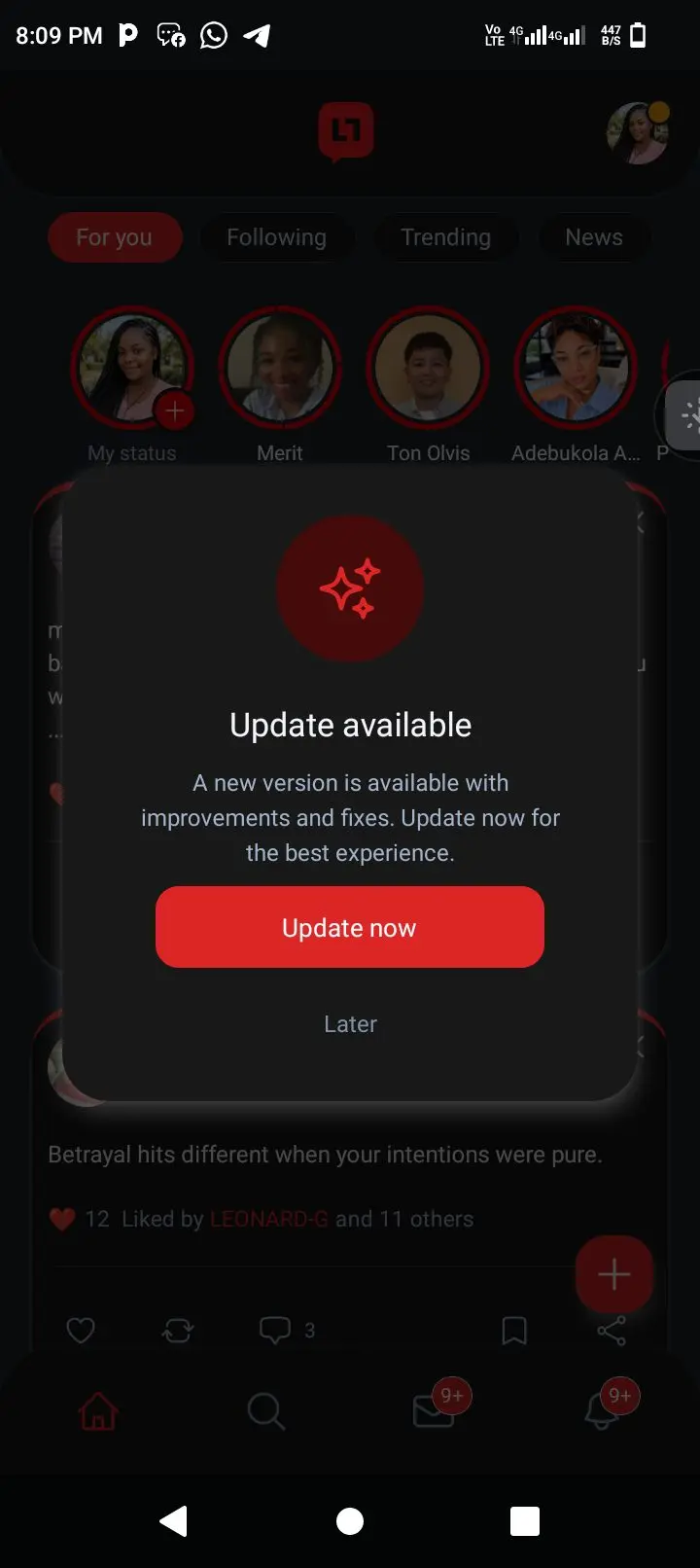 Please this update keeps showing up any time I tap my Lekeelekee App... even after updating it...
Is...
