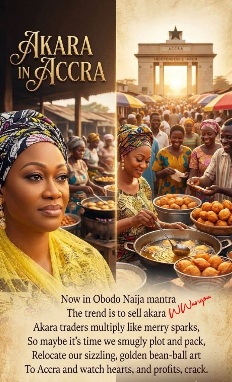 ๐๐๐๐ฅ๐ ๐๐ก ๐๐๐๐ฅ๐
Now in Obodo Naija mantra,
The trend is to sell akara.
Akara traders multiply like...
