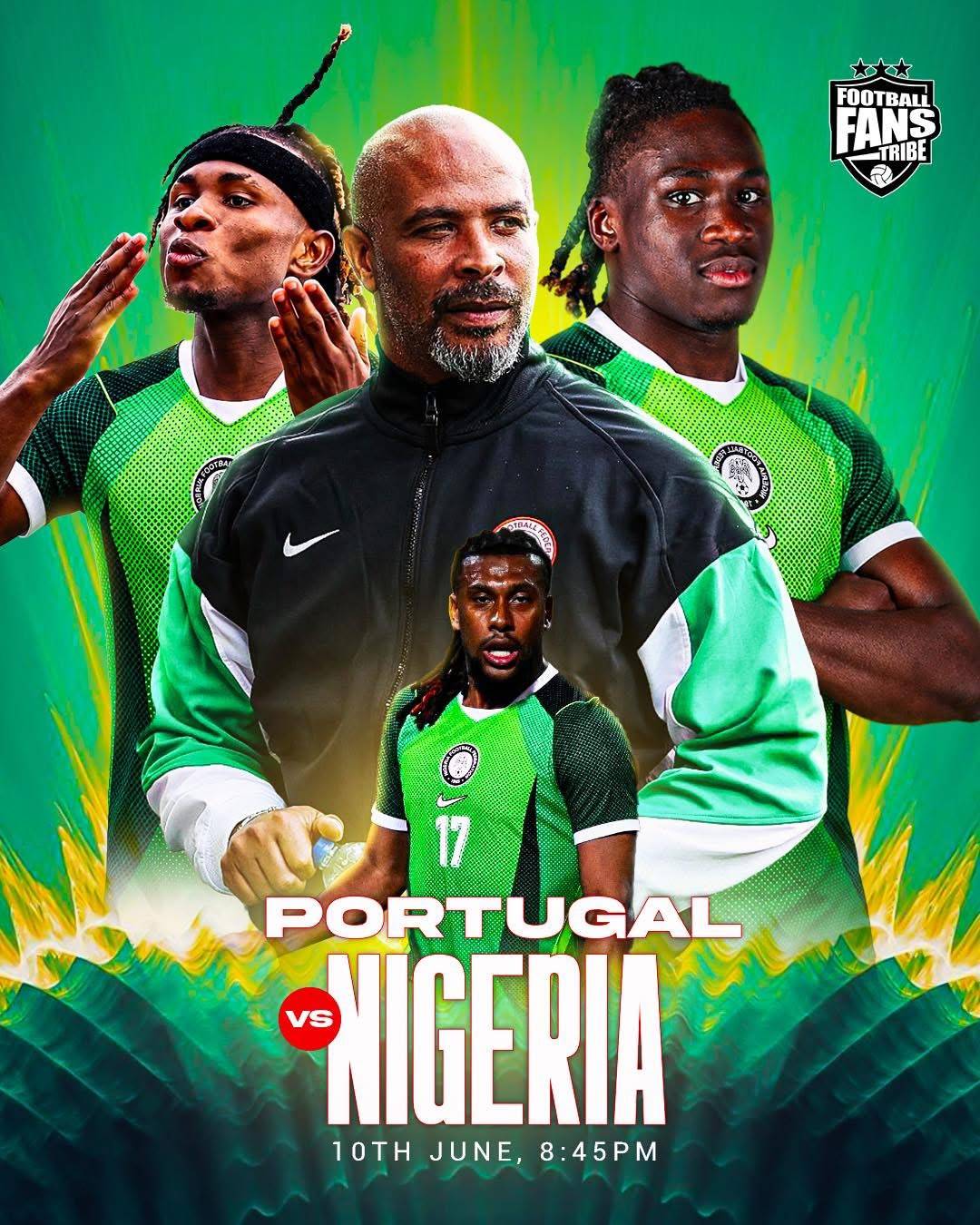 Tonight PORTUGAL ๐ NIGERIA.
International Friendly
8:45 pm
#portugal #Nigeria