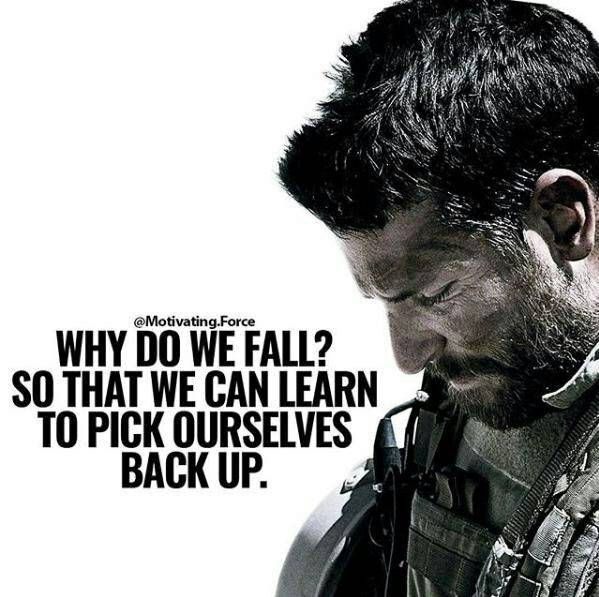 SOMETIMES WE FALL SO WE CAN LEARN TO PICK OURSELVES BACK UP.......