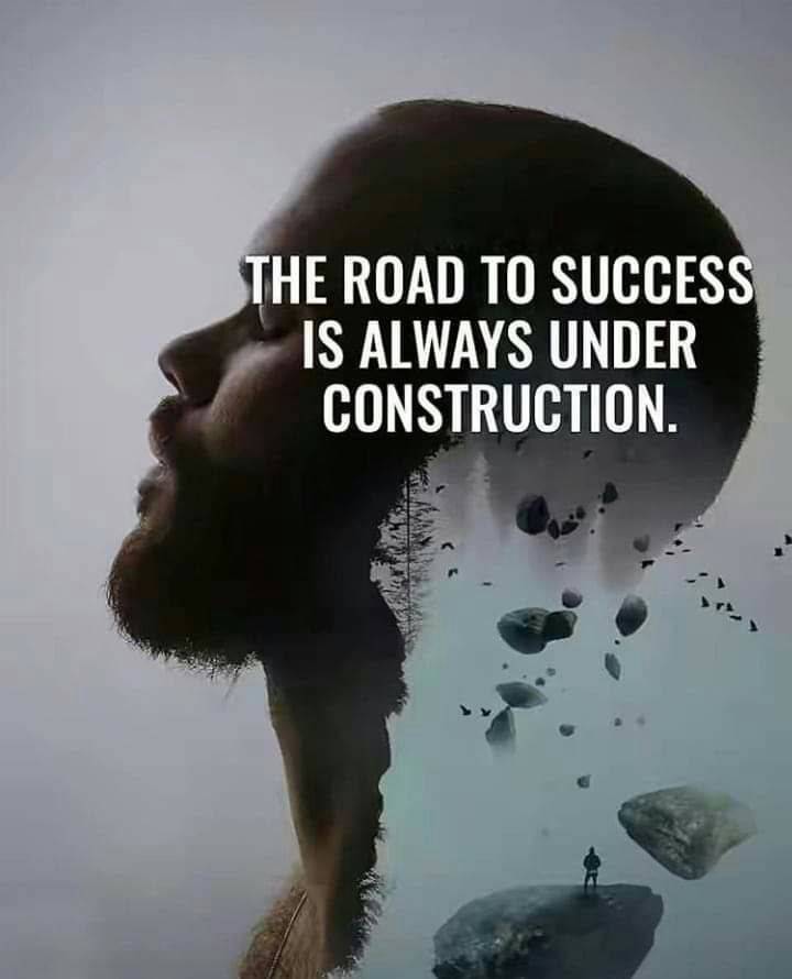 THE ROAD TO SUCCESS IS ALWAYS UNDER CONSTRUCTION.......READ AGAIN..... EVENING ๐@lekeelekee FAM
NO...