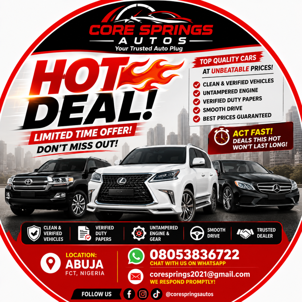 Just so you know.......... I sell cars oooo!!! If you are in Abuja, refer me to your big big Odogwus...