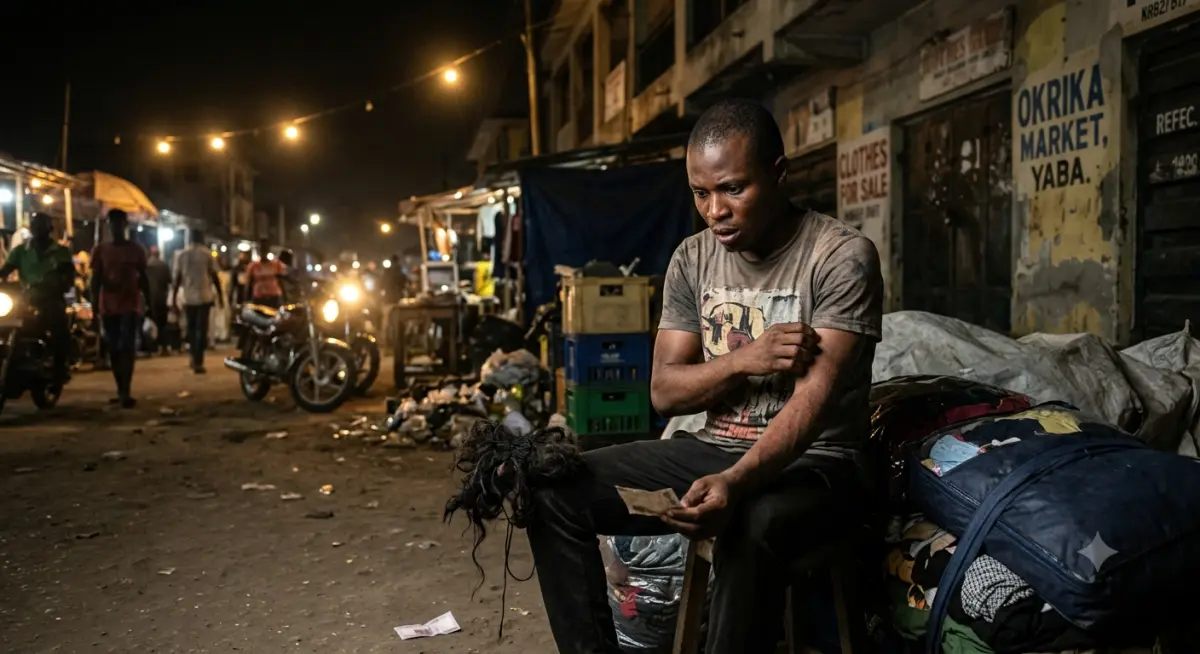 I sell second-hand clothes at Yaba market. Business was very bad that Friday, and I had not sold a s...