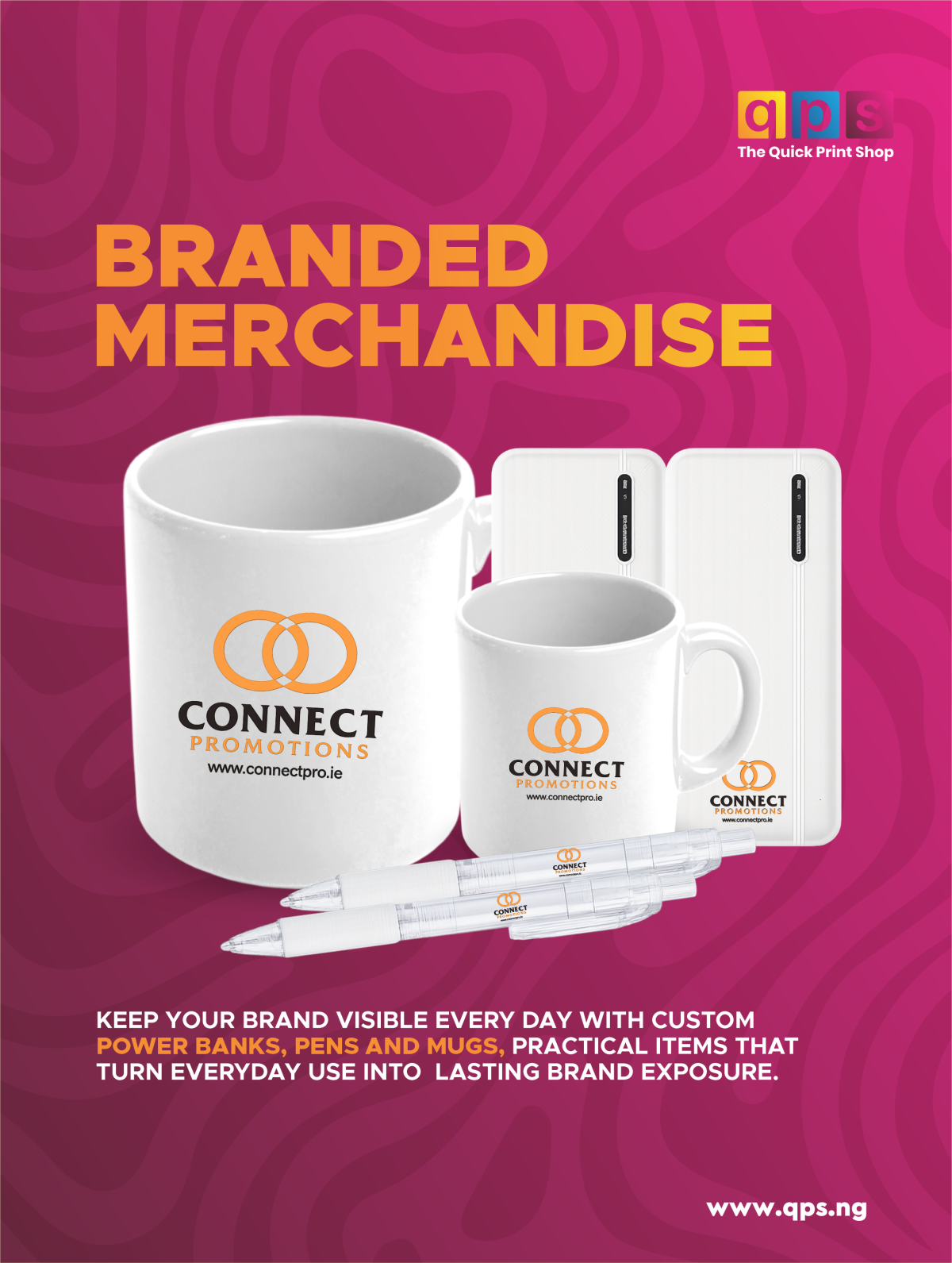 Keep your brand visible every day with custom power banks,pens and mugs, practical items that turn e...