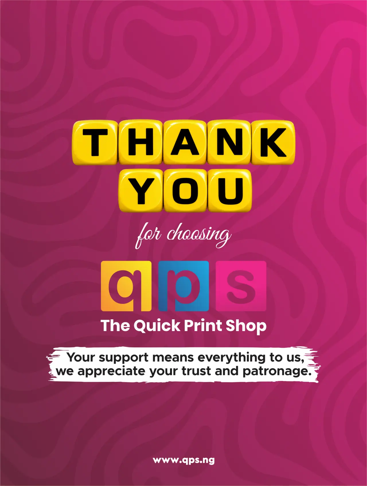 Thank you for choosing QPS. Your support means everything to us, we appreciate your trust and patron...