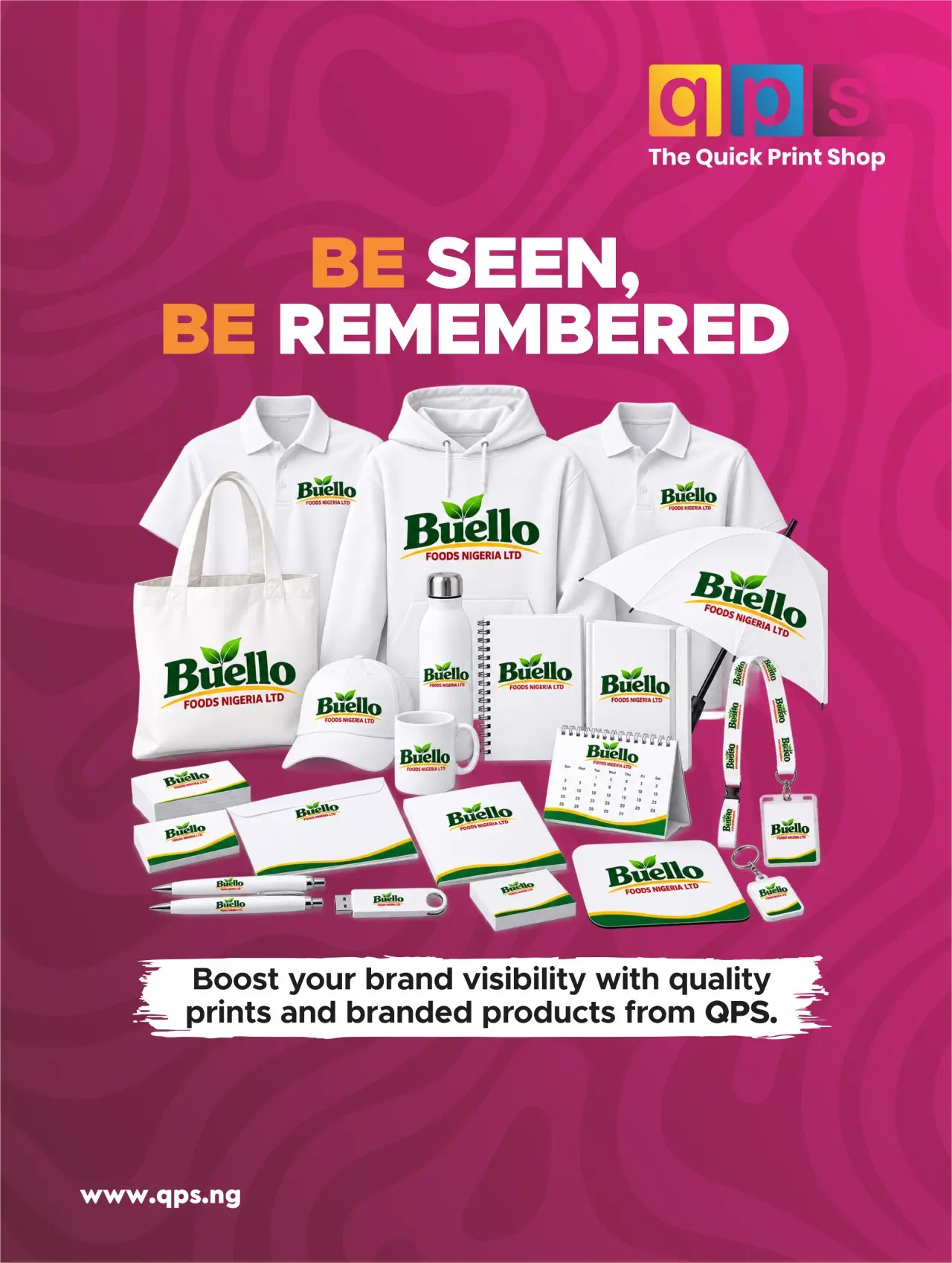 Be seen, be remembered. Boost your brand visibility with quality prints and branded products from QP...