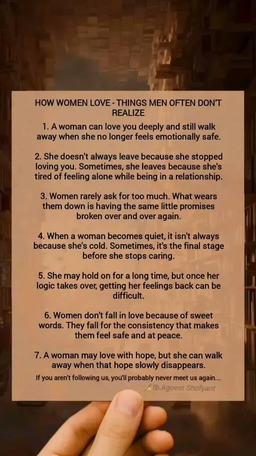 HOW WOMEN LOVE - THINGS MEN OFTEN DON'T REALIZE