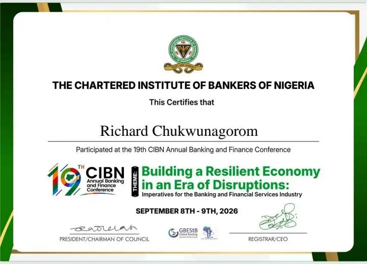 Honoured to have participated in the 19th CIBN Annual Banking & Finance Conference. 🏦✨ Great insig...