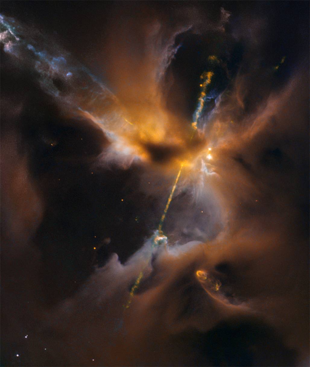 The force awakens in newborn stars ๐๐ โจ.
#NASA's Hubble Space Telescope captured some cosmic "lig...