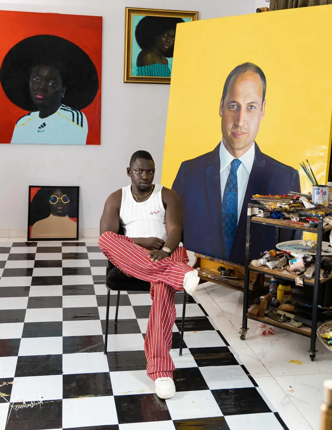 ‘I told myself I would be a successful artist,’ said Nigerian artist Oluwole Omofemi, the painter be...