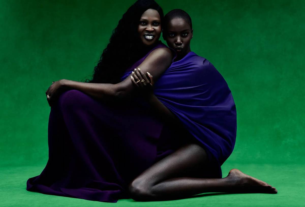 📸 Supermodel Anok Yai with her parents, Nyibol Akuei and Kenyang Yai, for British Vogue June 2026....