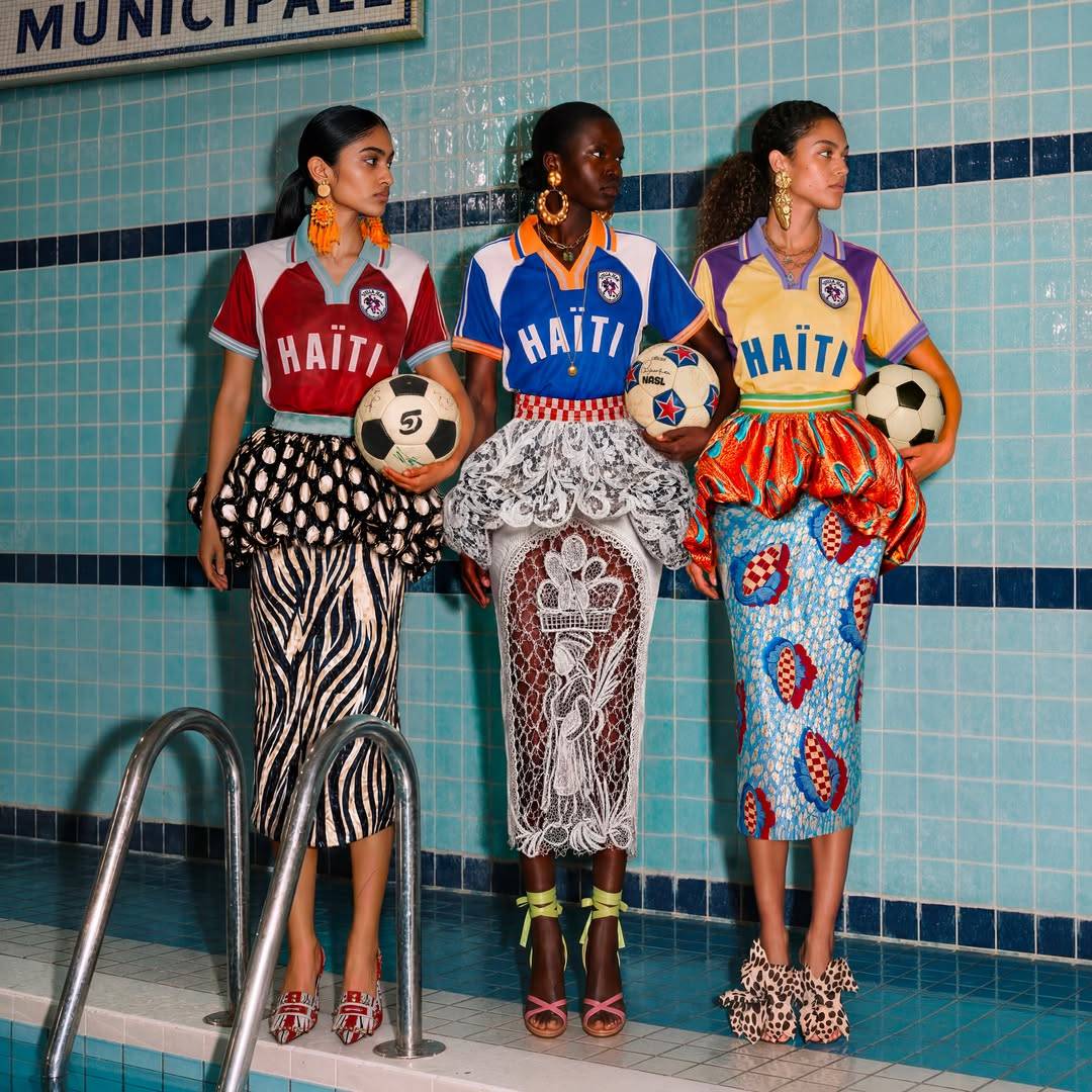 Designer Stella Jean has released “L’Haitiana,” a stunning capsule collection that reframes the Hait...