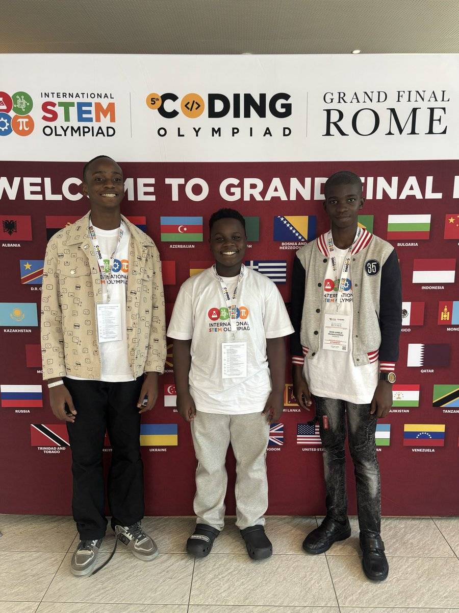 Nigerian students Egejurum Onyedikachi Ethan (11), Onwubiko Chimduebube Victor (13), and Don Anele M...