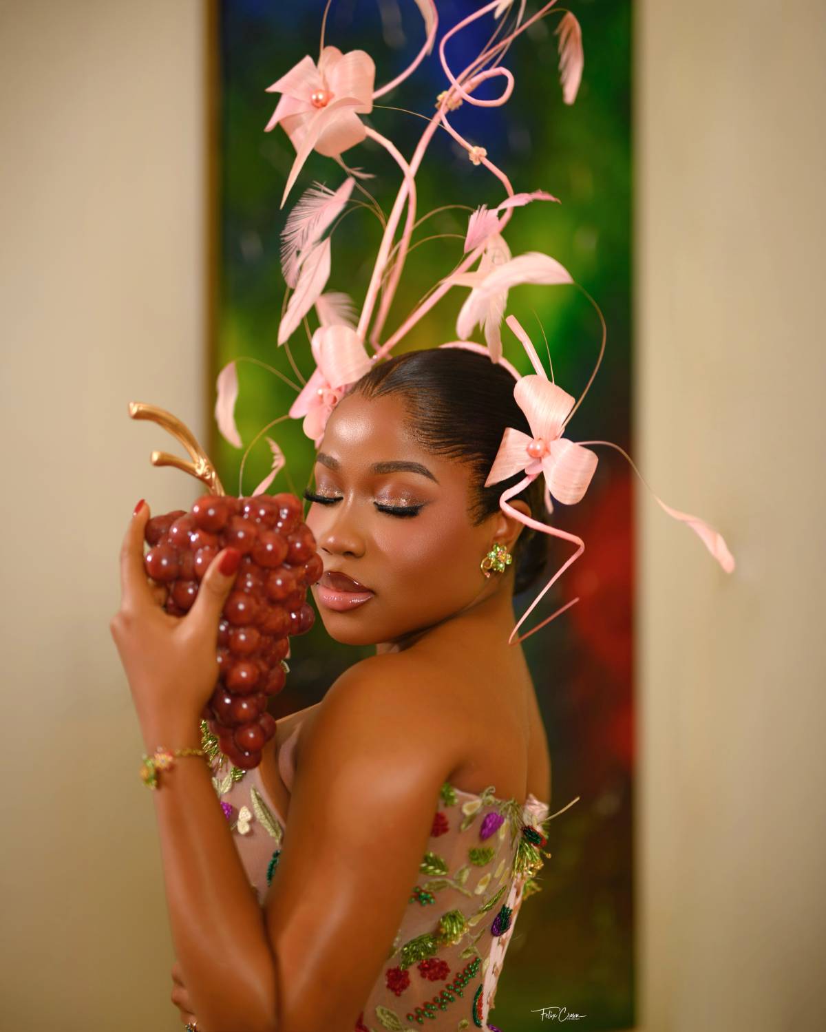 Nigerian fashion designer Veekee James celebrated her daughter Eliana Adeife Atere’s dedication rece...