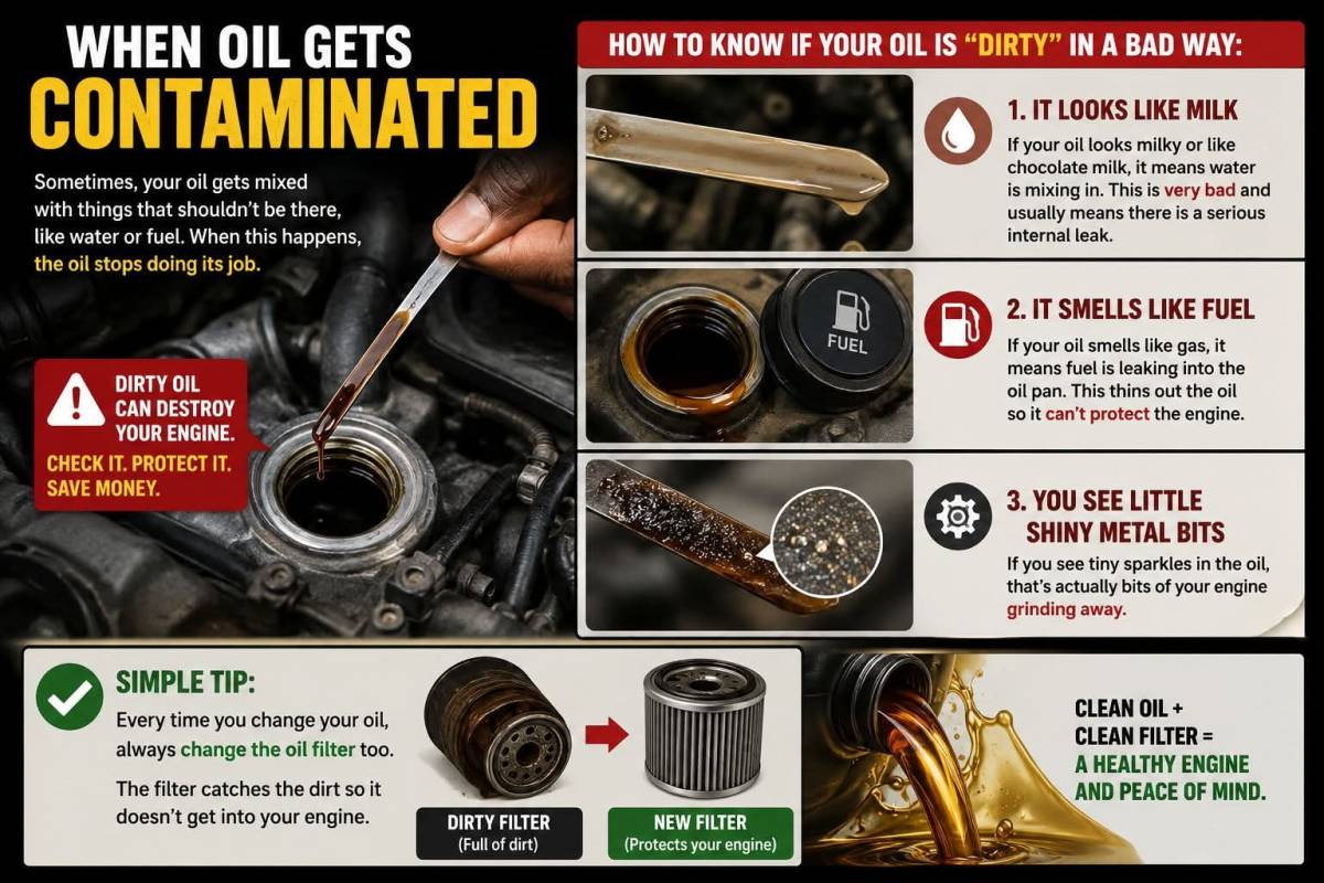 When Oil Gets "Contaminated"
Sometimes, your oil gets mixed with things that shouldn't be there, lik...