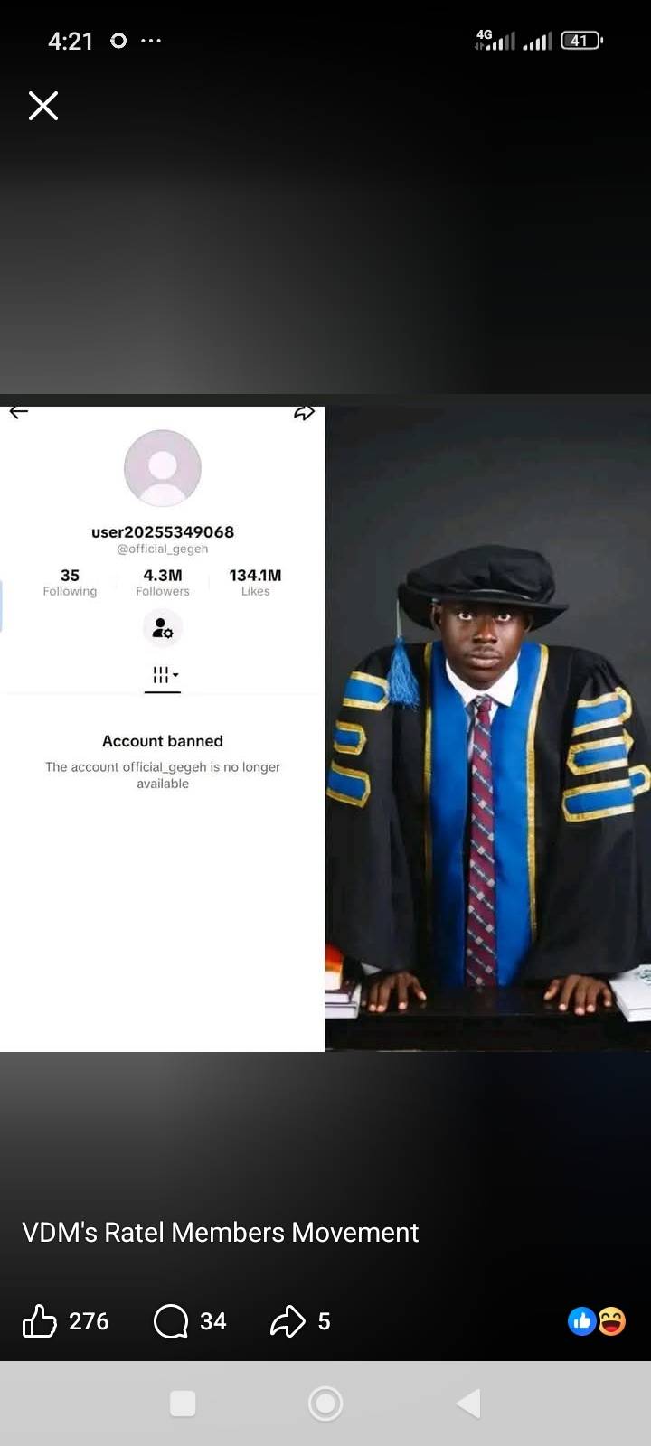 TIkTok bans GehGeh's account after massive reporting by his online students because he is a hypocrit...