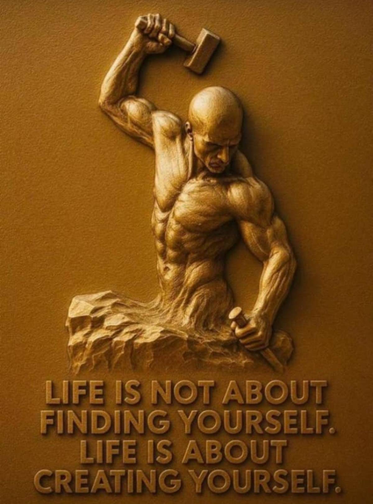 Life is not about finding yourself. Life is about creating yourself. Africa Granspa Quote