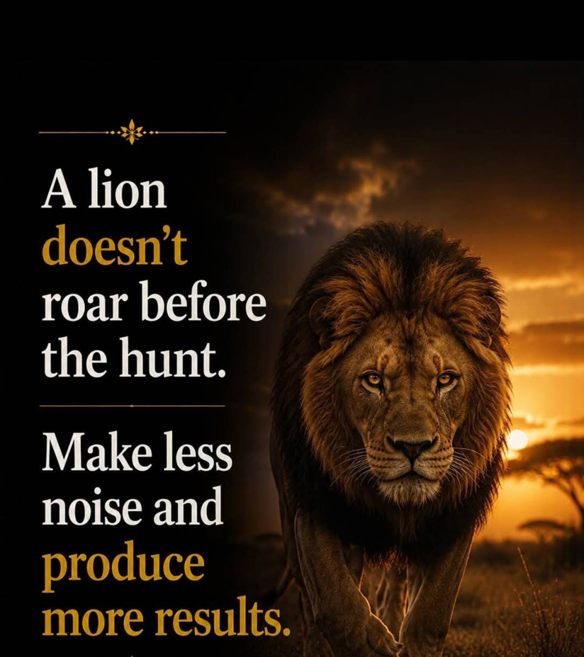 Always let your success make the noise.  
Africa Grandpa say so.