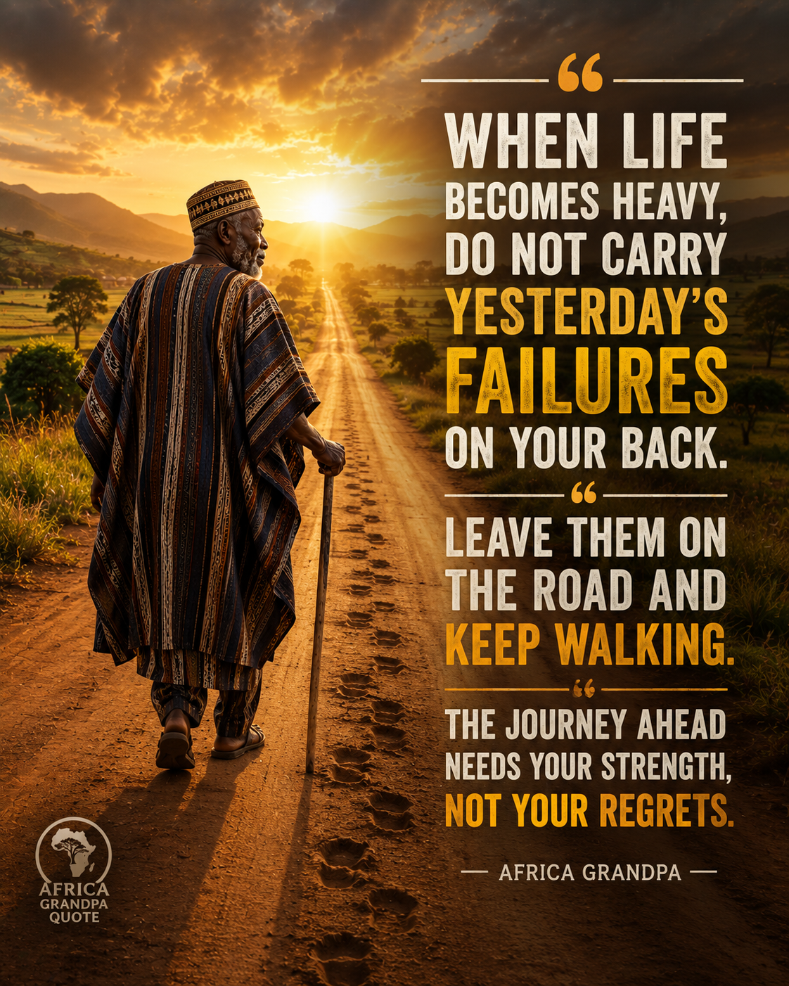 Your future is too important to be weighed down by yesterday's mistakes. Keep moving forward.
#Afric...