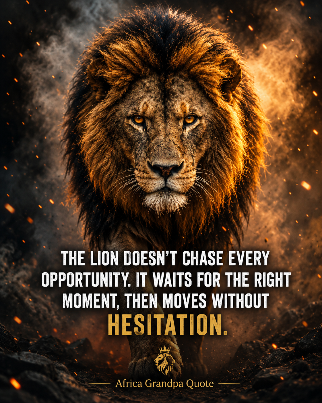 A lion wins through patience, not panic. Wait for your moment, then move with confidence. ๐ฆ Follow...