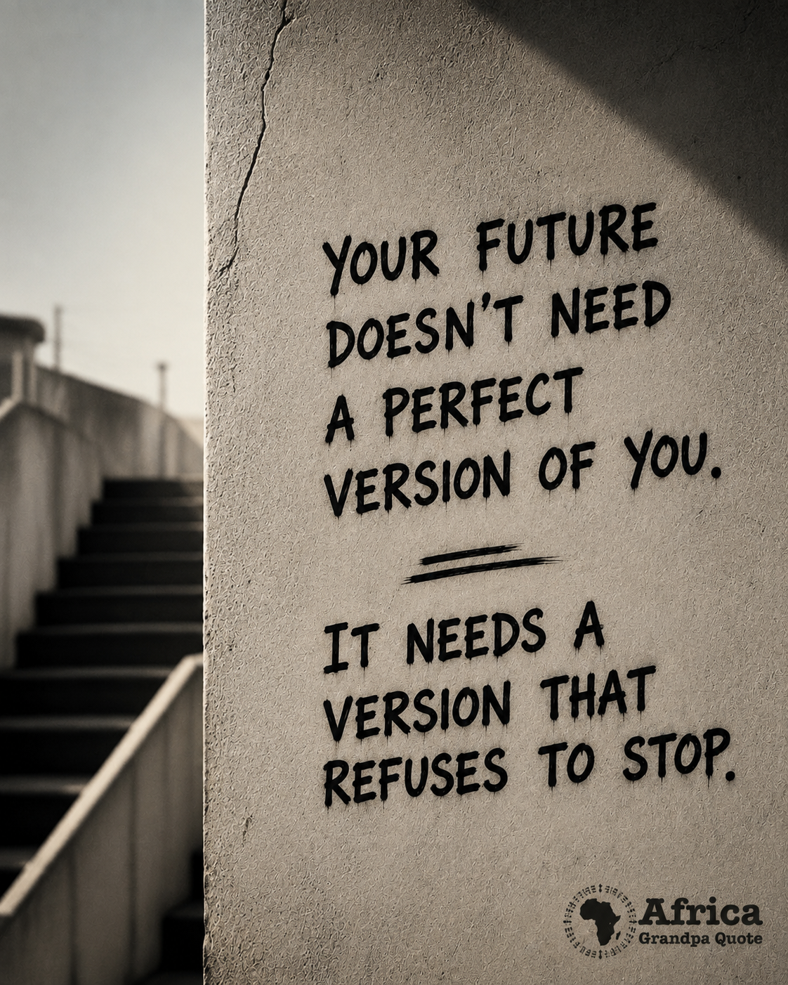 Your future doesn't need a perfect version of you—it needs the version that refuses to quit. Keep go...