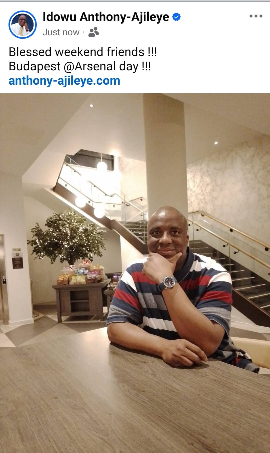 Blessed weekend friends !!!
Budapest @Arsenal day !!!
anthony-ajileye.com