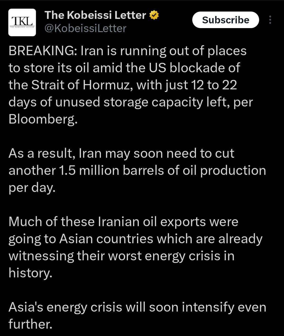🔷 This basically means Iran has 2 weeks to make a deal.
#Oil🛢