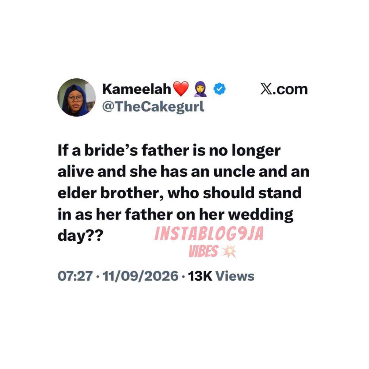 Who should stand in as her father?