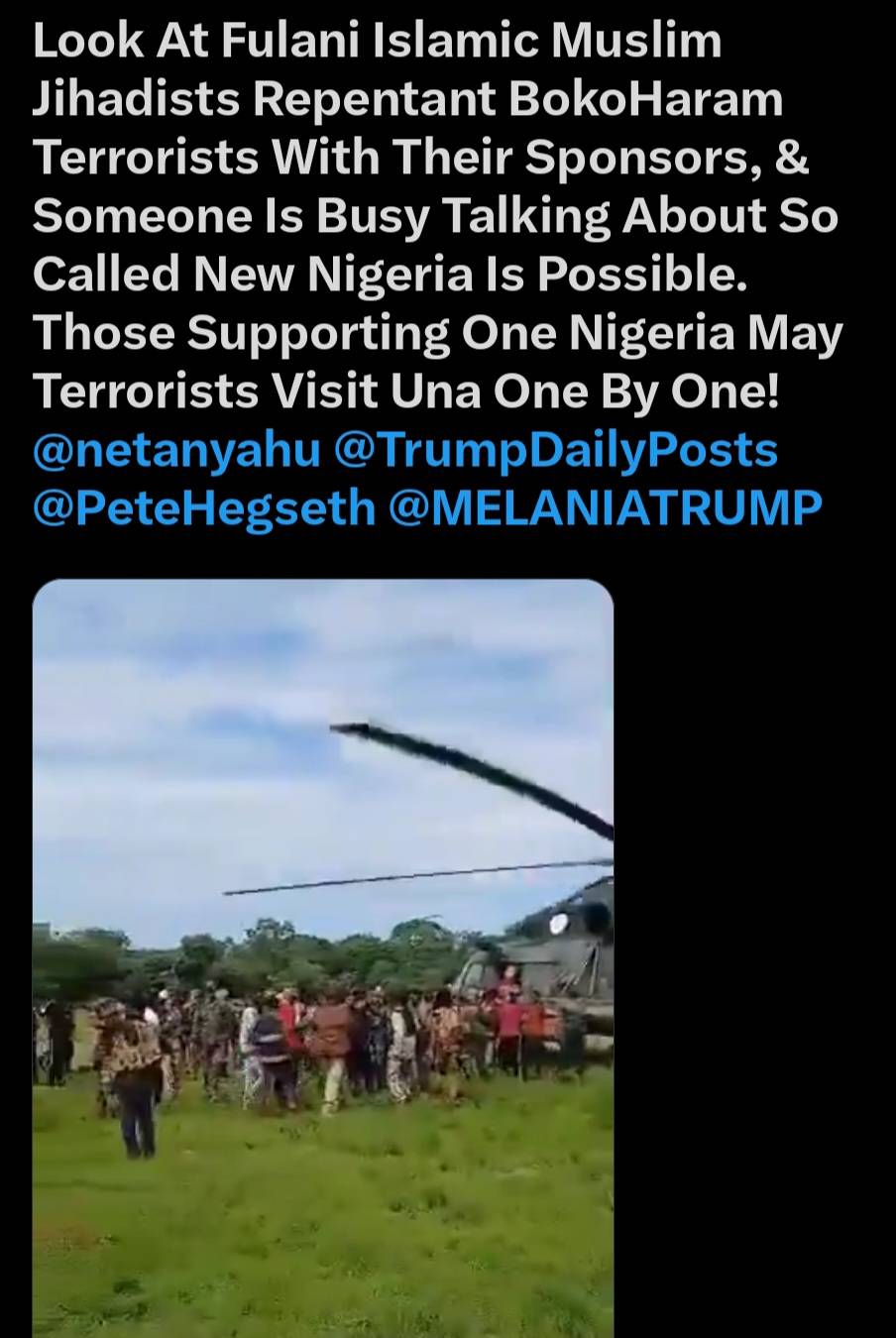 This is the second time in weeks am seeing an helicopter in nigeria coming to take minerals away wi...
