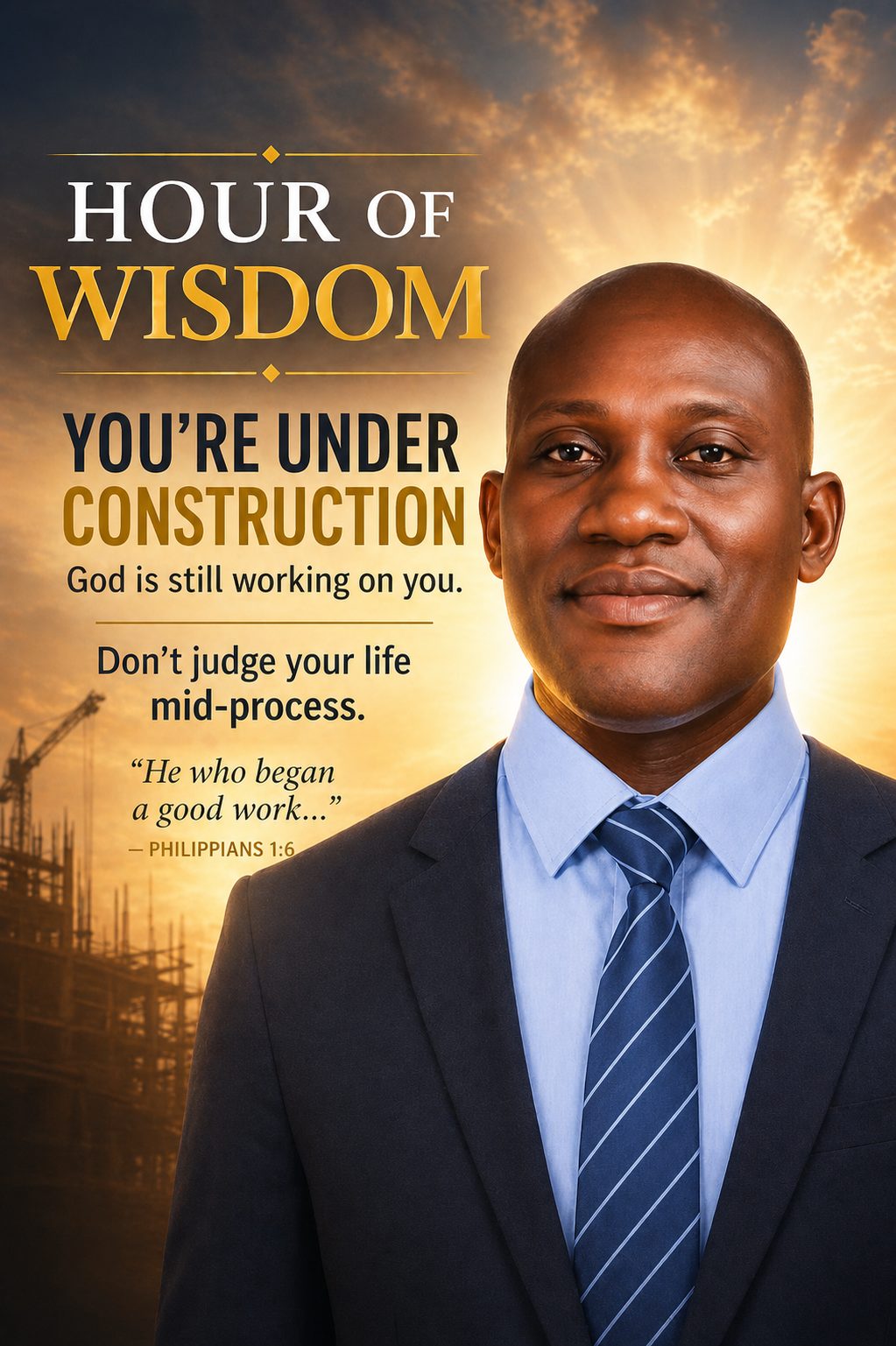 HOUR OF MOTIVATIONA
You’re Under Construction
God is still working on you.
Don’t judge your life...