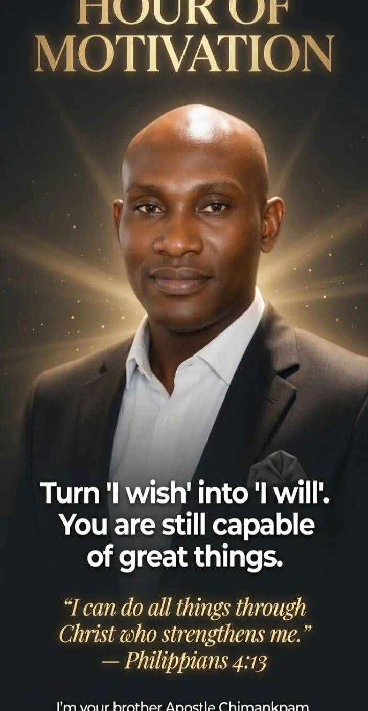 HOUR OF MOTIVATION
Turn "I wish" into "I will."
You are still capable of great things.
Your past...
