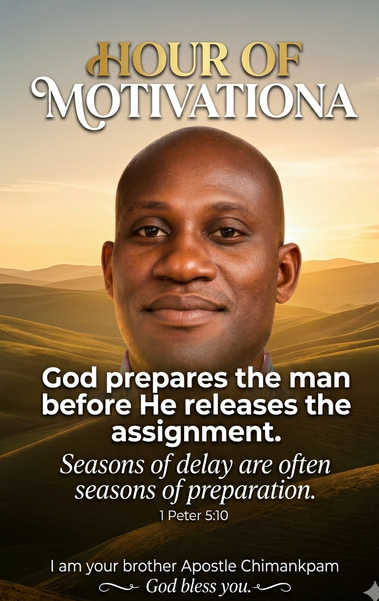 HOUR OF MOTIVATION
God prepares the man before He releases the assignment.
Seasons of delay are of...