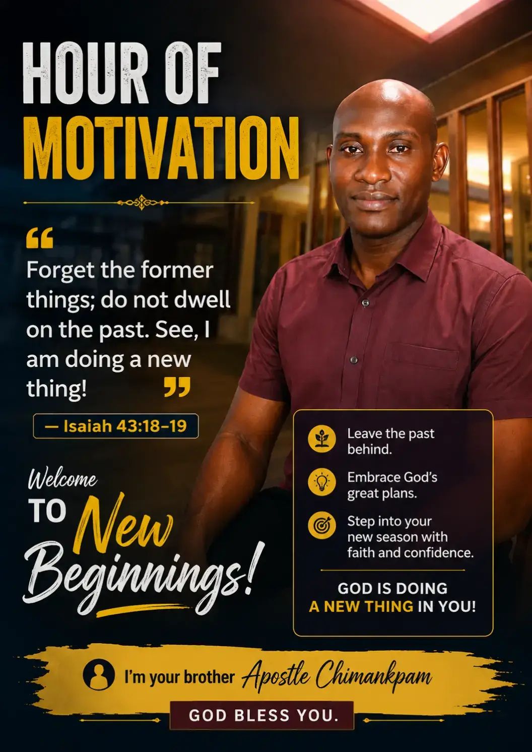 HOUR OF MOTIVATION
Do not allow yesterday's disappointments to steal today's possibilities. July is...