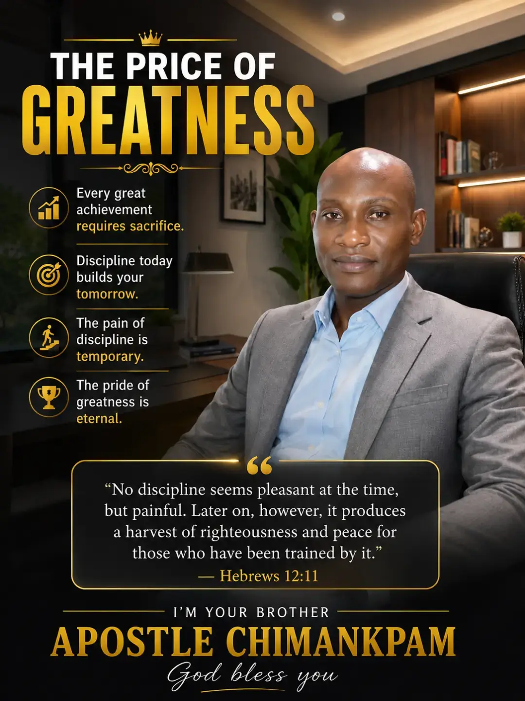 HOUR OF MOTIVATION
THE PRICE OF GREATNESS
Every great achievement demands a sacrifice. No one reac...
