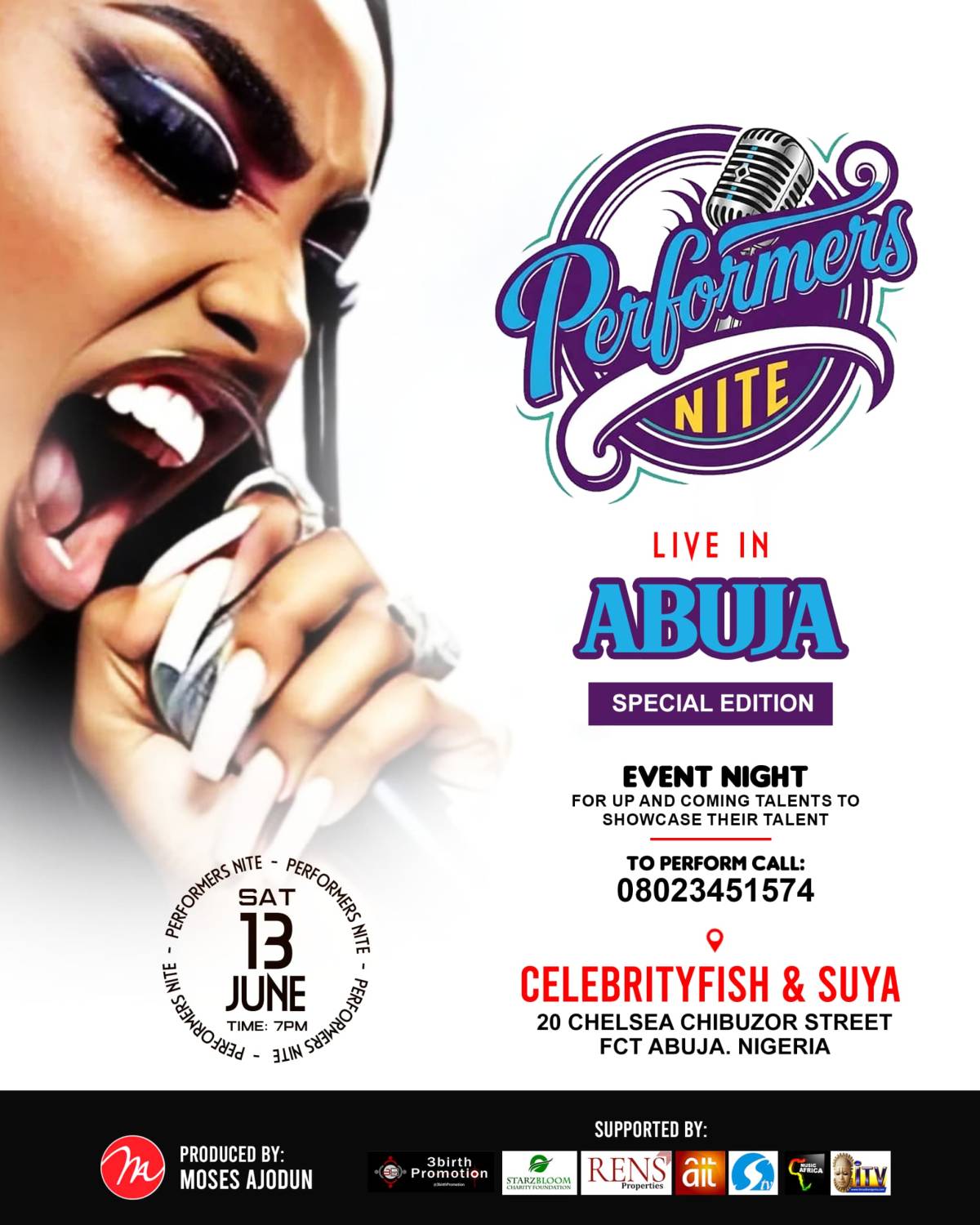 Performers Nite
Now, Saturday 13 June, 2026.
Special edition: Tribute to Ojb Jezreel
Time: 7pm
#ab...