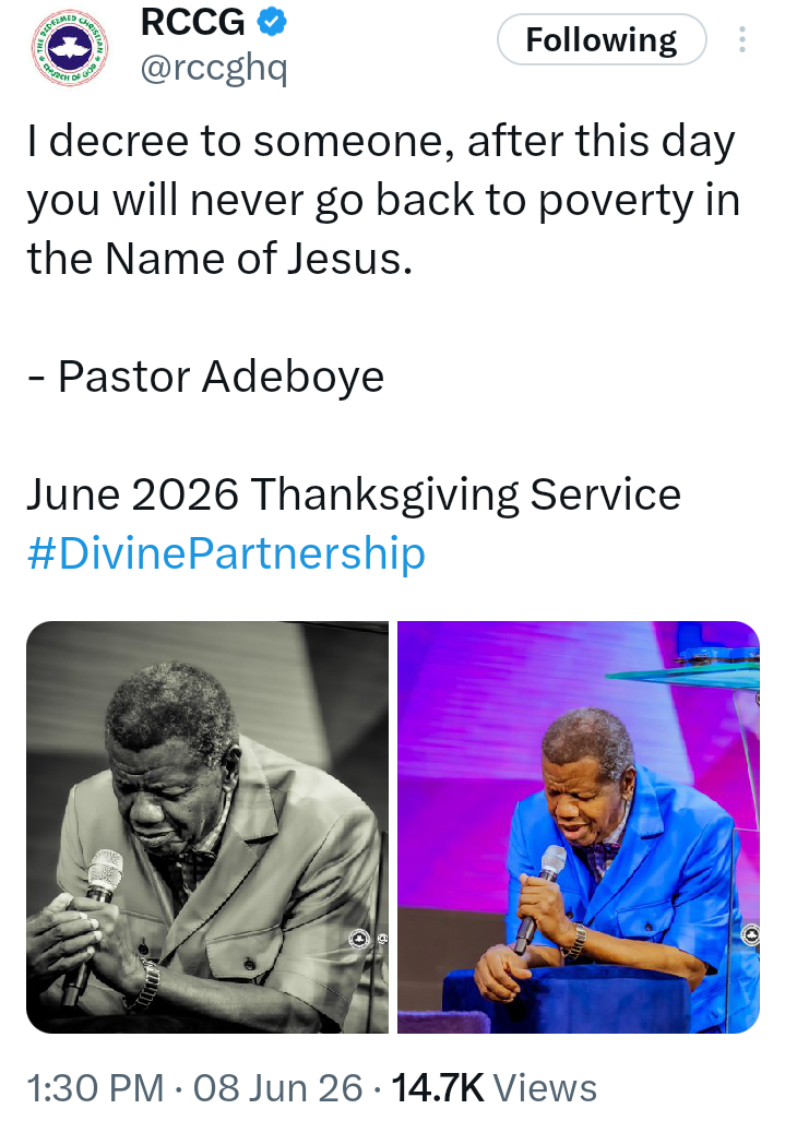 ๐ "I decree to someone: After this day, you will never go back to poverty in the Name of Jesus." โ...