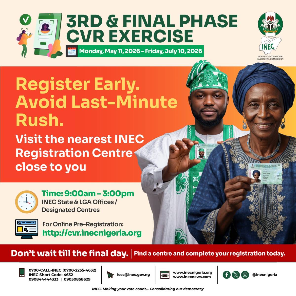๐ GO GET YOUR PVC AND MAKE YOUR VOICE COUNT.๐ฅโ
Without your PVC, all your rantings on Social Med...