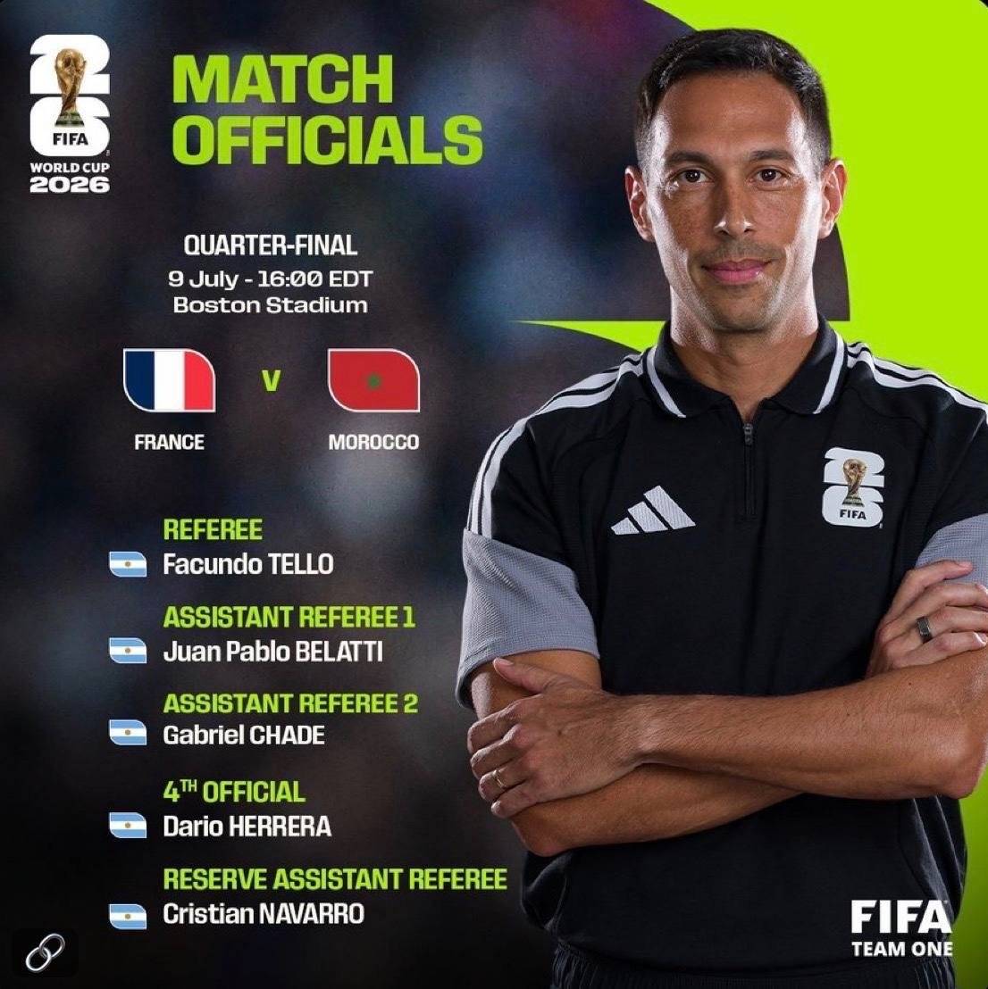 π¨ BREAKING: FIFA APPOINTS ALL-ARGENTINE OFFICIATING CREW FOR FRANCE VS MOROCCO WORLD CUP QUARTER-...