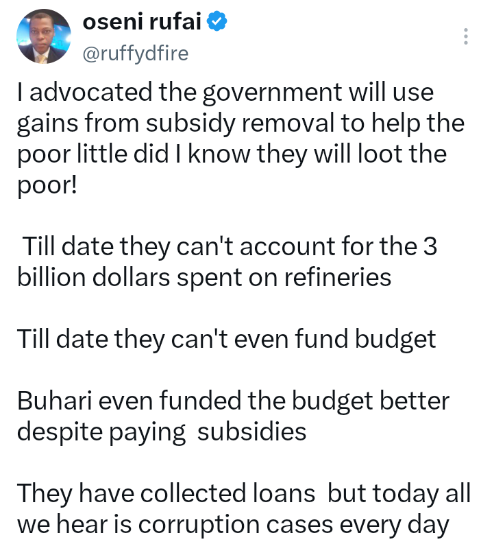 ๐จ"I advocated the government will use gains from subsidy removal to help the poor little I know the...