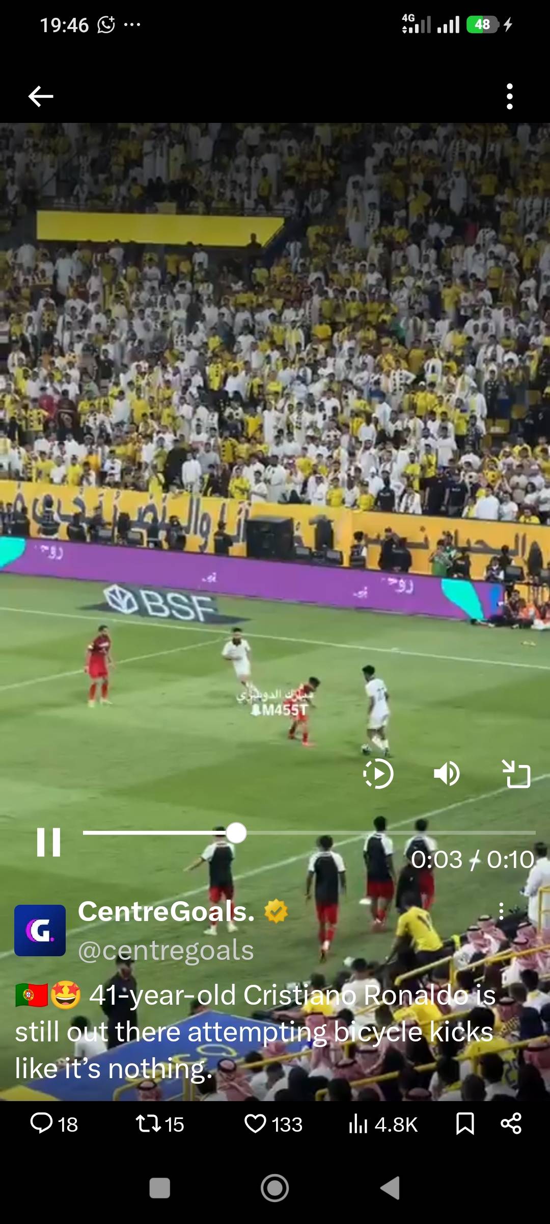 🇵🇹🤩 41-year-old Cristiano Ronaldo is still out there attempting bicycle kicks like it’s nothing.