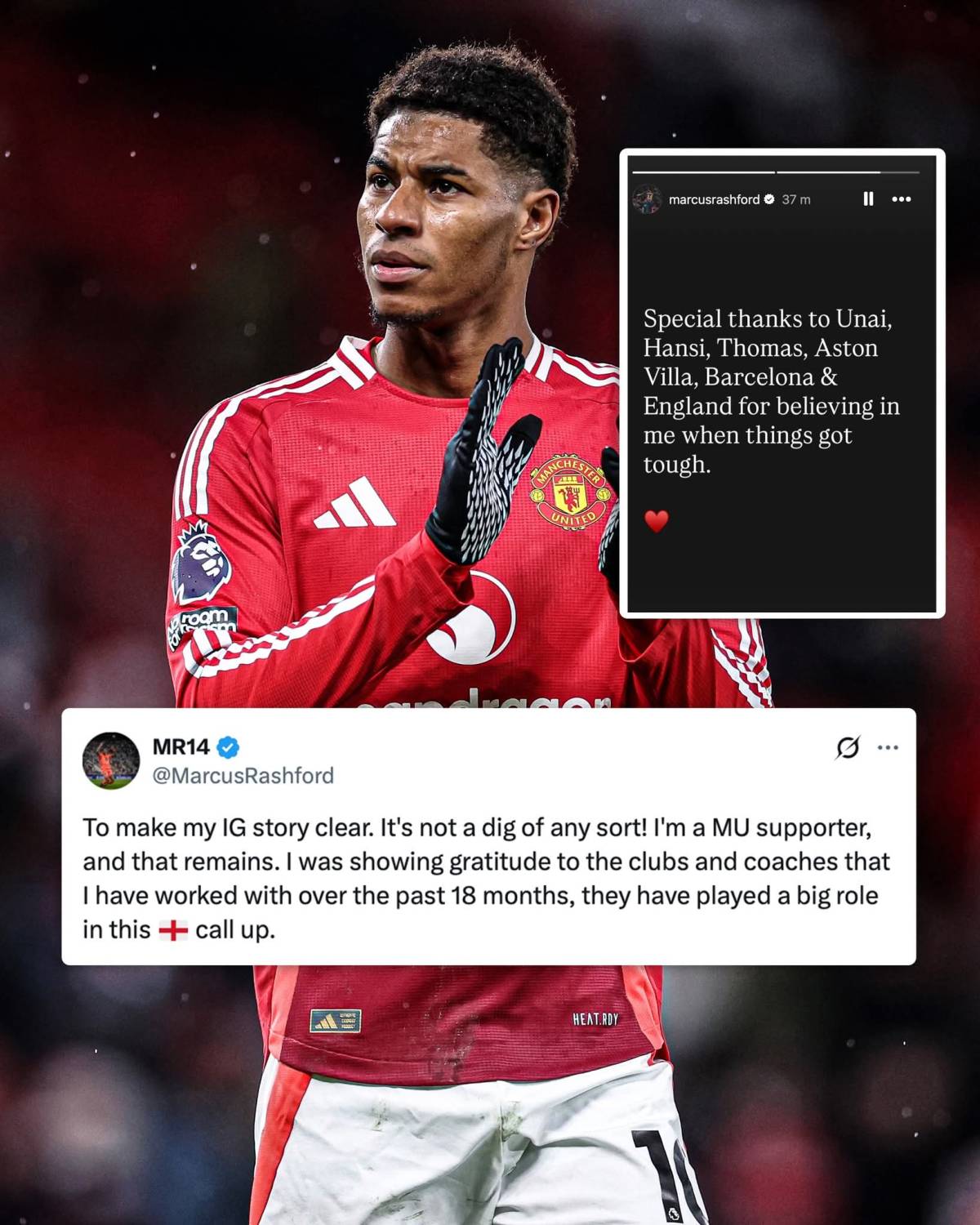 Marcus Rashford has responded to fan's reactions following his latest Instagram story 🗣️