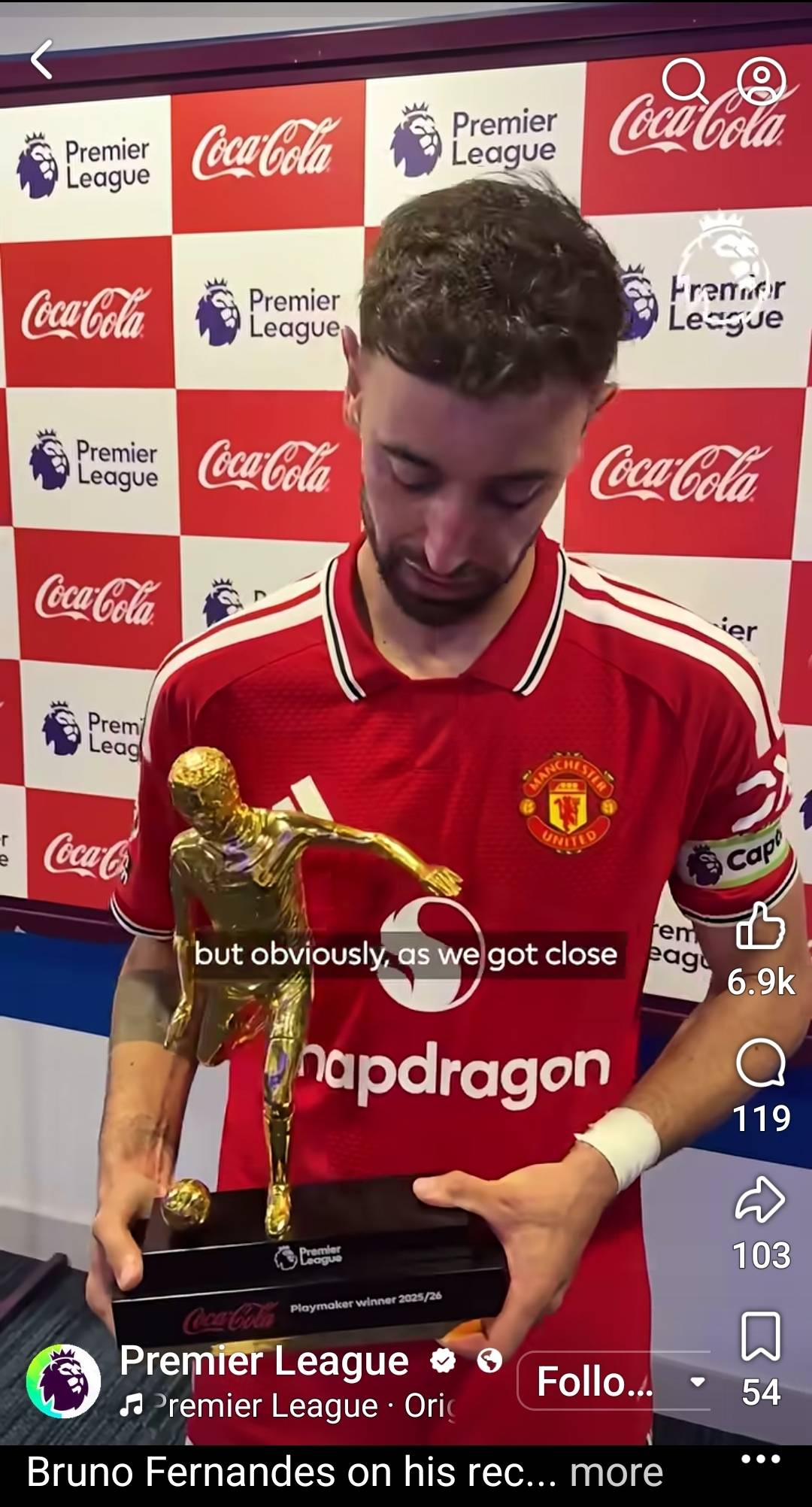 Bruno Fernandes on his record-breaking season, which lands him the 2025/26 Coca-Cola Golden Playmake...