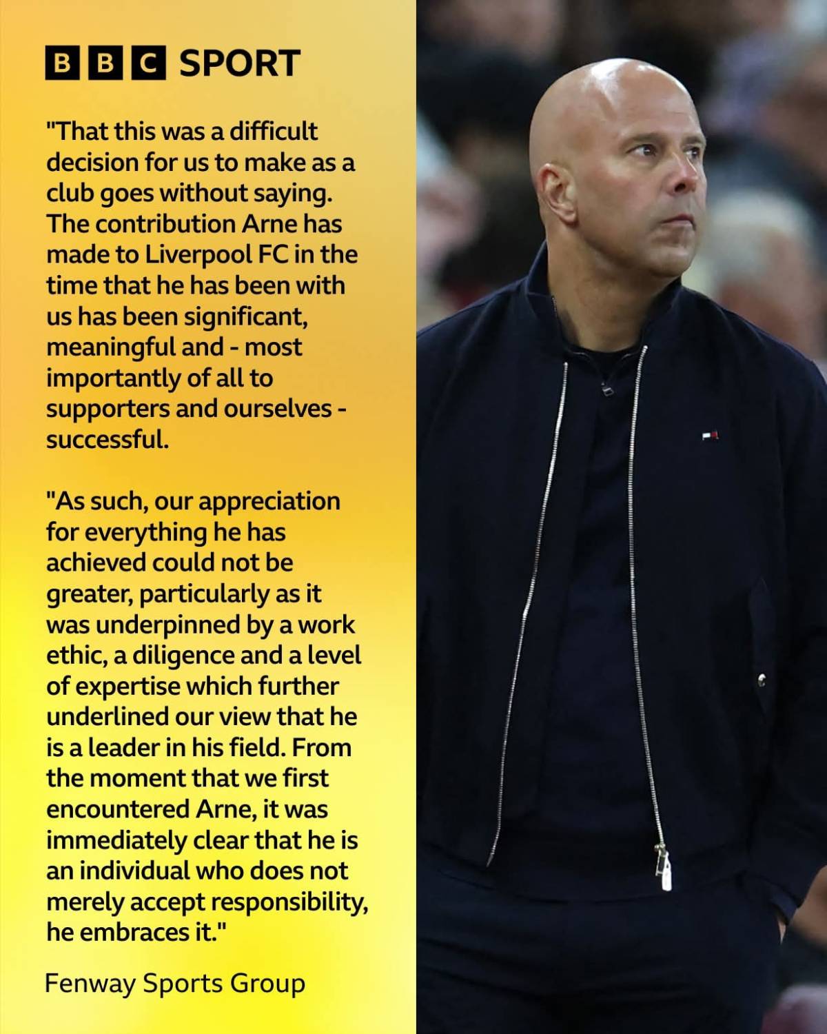 Liverpool's owners have released a statement on their tough decision to sack Arne Slot❤️