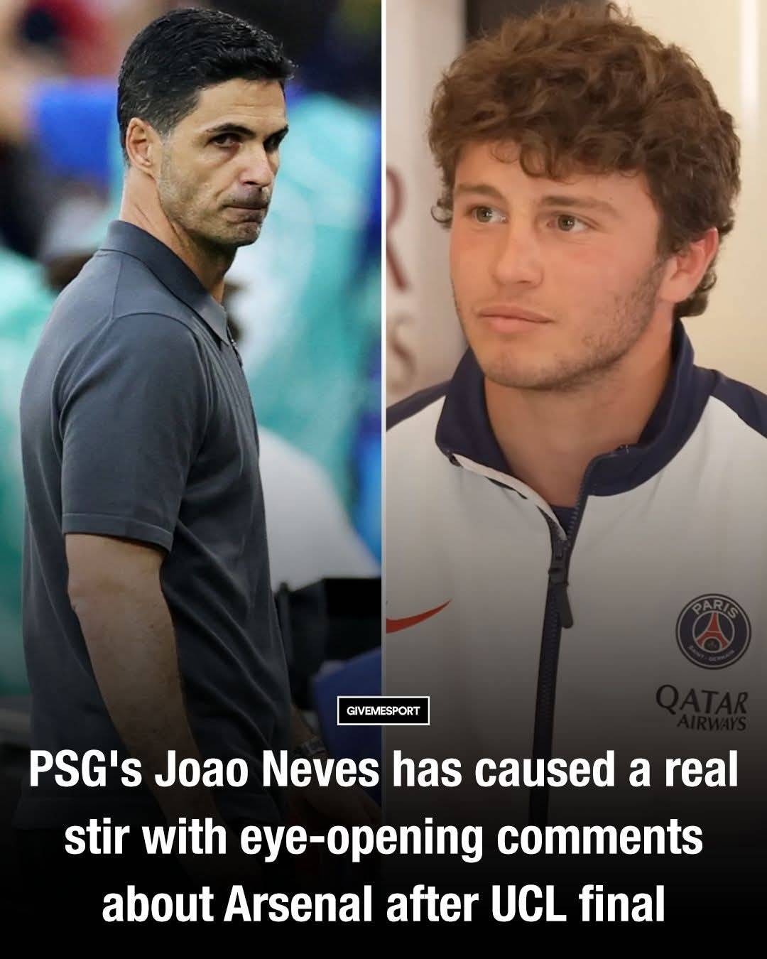 Joao Neves Causes a Stir With Comments About Arsenal After Champions League Final
Arsenal have been...