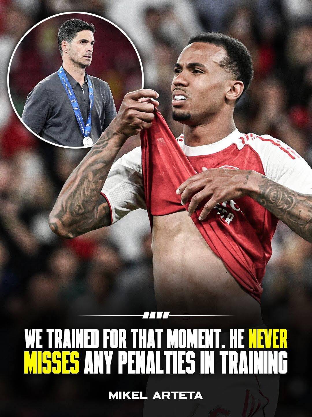 🚨 Mikel Arteta revealed: “Gabriel wanted to take the last penalty. We trained for that moment”.
“I...