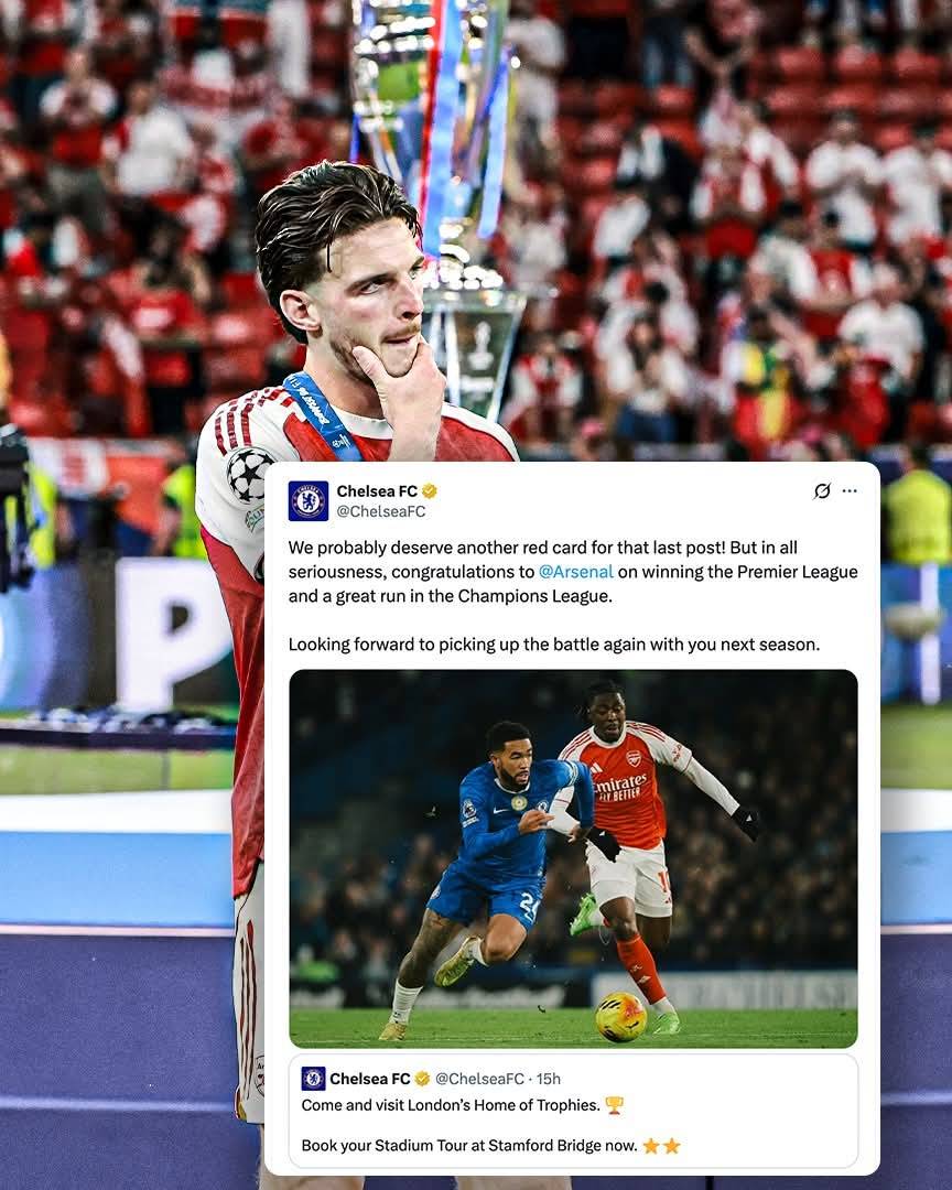 Chelsea admin apologising after going on smoke after Arsenal's Champions League loss last night 🫣