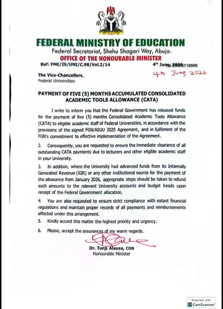 Federal Minister of Education to VCs
