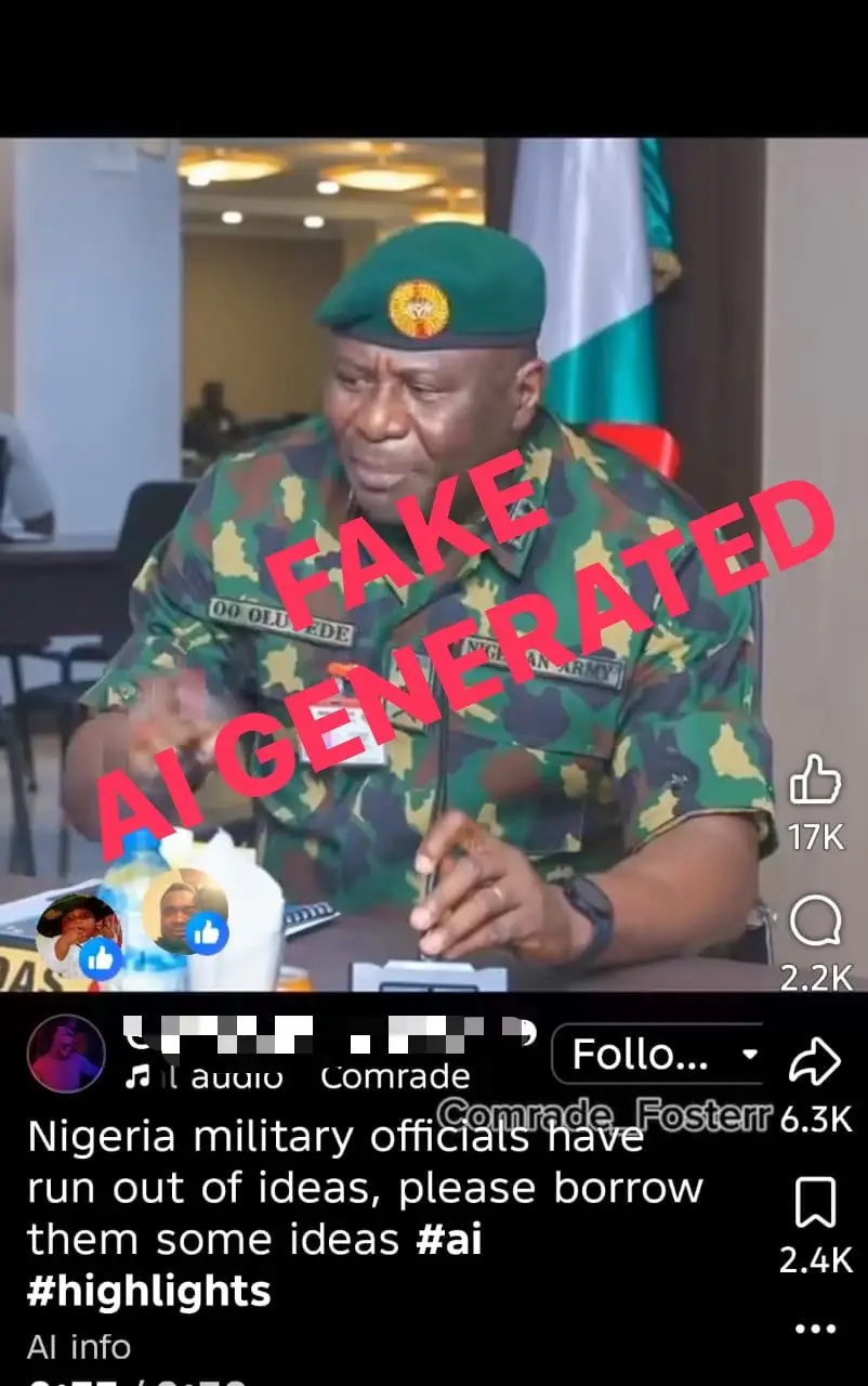 Military dismisses fake AI video of CDS, Army chief
The Defence Headquarters has dismissed a video...